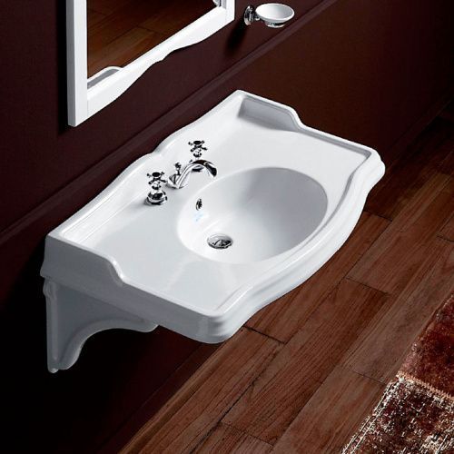 Раковина керамическая Simas ARCADE AR874bi*3 110 см подвесная цвет белый 3 отверстия под смеситель