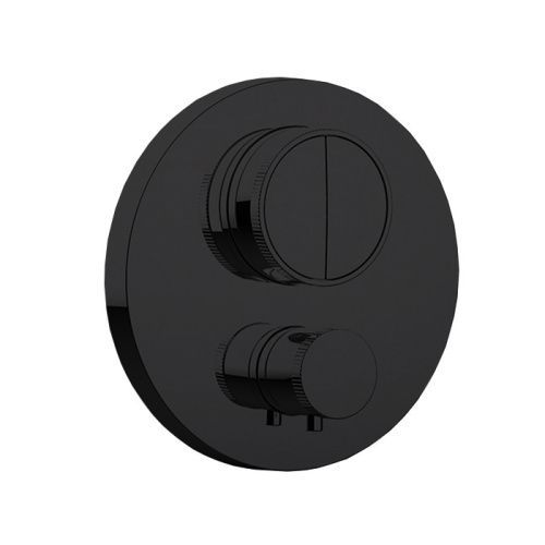 Смеситель для душа Almar Core E176632.MB встраиваемый в стену черный (внешняя часть) с термостатом