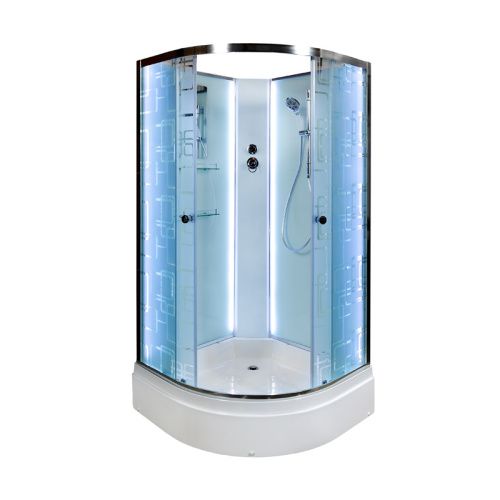 Душевая кабина AvaCan EM2790NLED 90х90 четверть круга без крыши ориентация универсальная