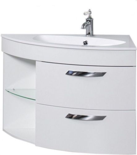 Тумба с раковиной De Aqua Трио Люкс 00197202 90х50 подвесная цвет белый