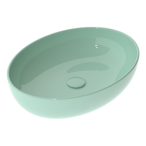 Раковина керамическая GSG Ceramic Design Easy EALAVOV55024 60х40 накладная цвет зеленый без отверстий под смеситель