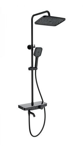 Душевая стойка Wonzon & Woghand WW-B3099-A-MB настенная цвет черный с термостатом