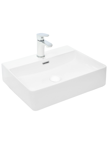 Раковина из сантехнического фаянса WeltWasser WW SK 10000003863 50х40 подвесная цвет белый 1 отверстие под смеситель