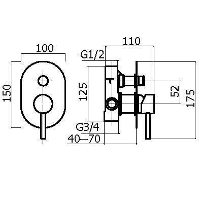 Смеситель для душа Plumberia Selection Ixo XO1001BO встраиваемый в стену белый - фото 2