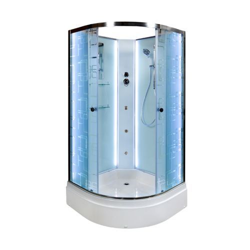 Душевая кабина AvaCan EM2790NLED+GM 90х90 четверть круга без крыши ориентация универсальная