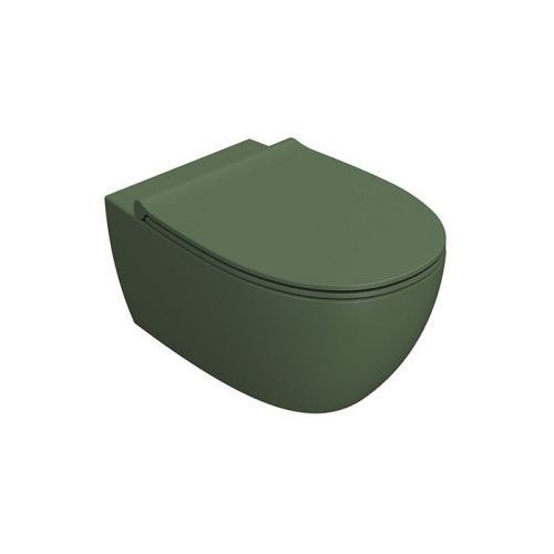Чаша унитаза подвесная Globo 4ALL MDS03FE цвет зеленый без сиденья безободковая смыв торнадо