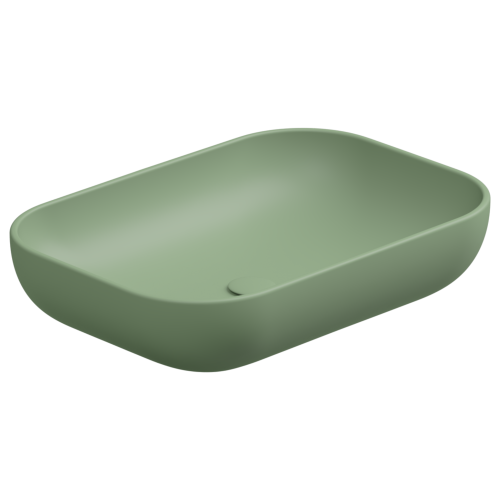 Раковина керамическая GSG Ceramic Design Easy EALAVRE60031 60х40 накладная цвет зеленый без отверстий под смеситель