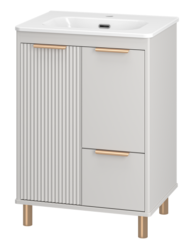 Тумба под раковину Brevita Risacca RIS-06060-0342Я 60х50 напольная цвет серый