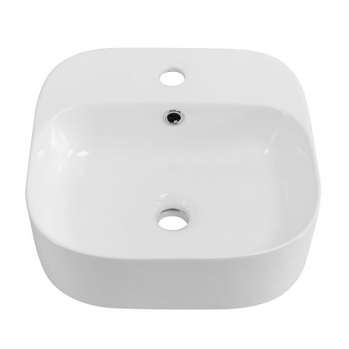 Раковина керамическая Cezares CZR-6615 40х40 накладная цвет белый 1 отверстие под смеситель