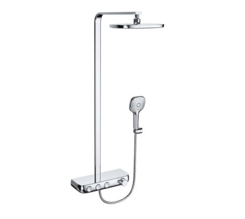 Душевая стойка Bravat Cobble F6389423CP-A1-ENG настенная цвет хром с термостатом
