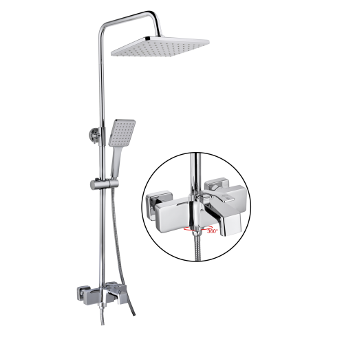 Душевая стойка Fashun A2458 настенная цвет хром