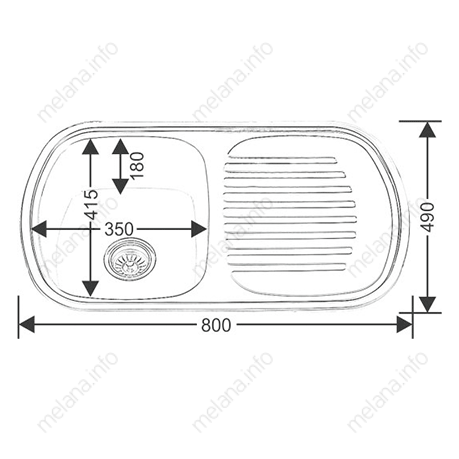 Кухонная мойка Melana 142 80х50 цвет хром - фото 2