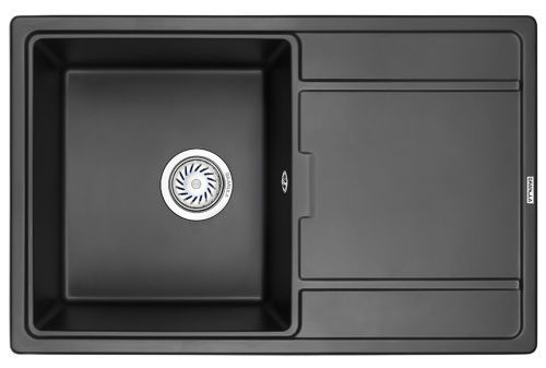 Кухонная мойка Granula 7804, ТУРМАЛИН 80х50 цвет черный поверхность матовая
