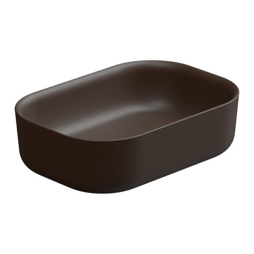 Раковина керамическая GSG Ceramic Design Hit! HILAVRE60035 60х40 накладная цвет коричневый без отверстий под смеситель