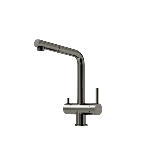Смеситель для кухни Sancos Spin SC4015GG на мойку вороненая сталь