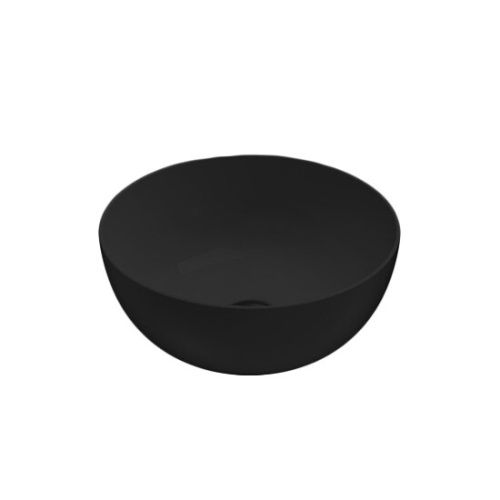 Раковина керамическая Globo T-EDGE B6T37AR 40х40 накладная цвет черный без отверстий под смеситель