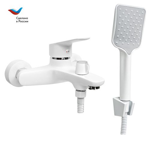 Смеситель для ванны Славен Коттедж СЛ-ОД-Г3Б настенный белый