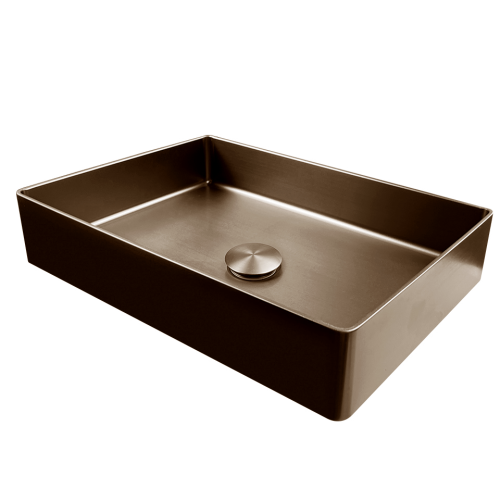 Раковина из нержавеющей стали AltroBagno Astro AltroBagnoAstro001020BrAn 50х40 накладная цвет бронза