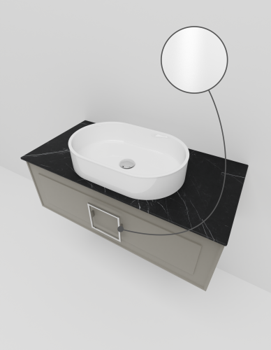 Тумба со столешницей La Fenice CUBO NFNC-01-CUB-C-100-2-GB 100х50 подвесная цвет бежевый