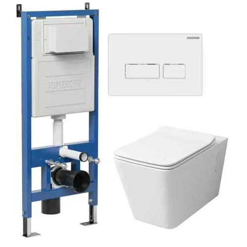 Инсталляция + кнопка смыва + унитаз Grossman Galaxy 97.4414S.03.000