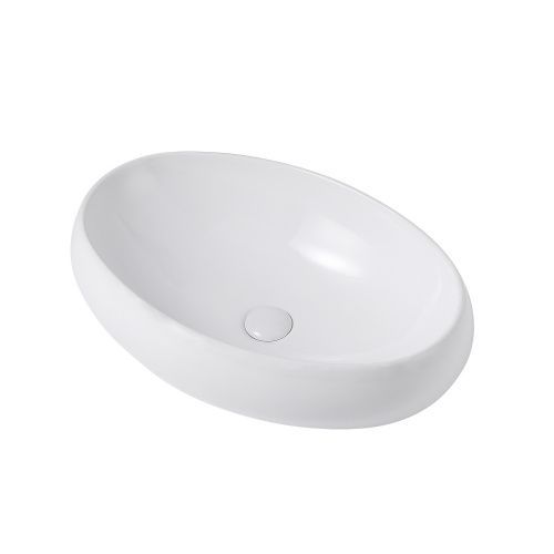 Раковина керамическая Abber BEQUEM AC2102 60х40 накладная цвет белый без отверстий под смеситель