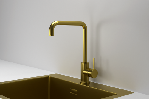 Смеситель для кухни Granula Kitchen Space 7110, ЗОЛОТО САТИН на мойку золото