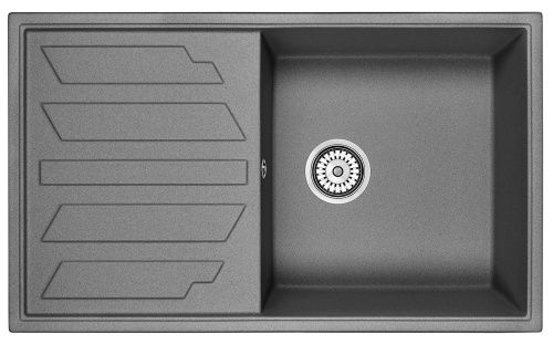 Кухонная мойка Granula 8601, ГРАФИТ 85х50 цвет черный поверхность матовая
