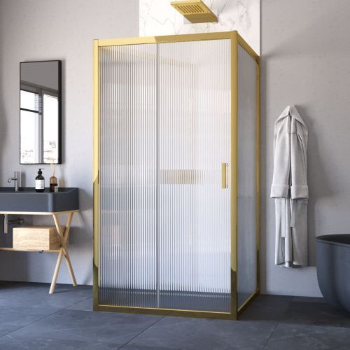 Душевой уголок Vegas-Glass ZP-U TUR+NOVO ZP-U TUR NOVO 120*100 09 Moru 120х100 стекло рифленое профиль золото без поддона