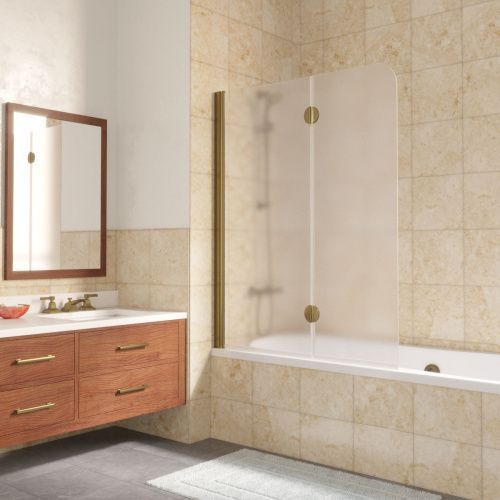 Душевая шторка на ванну Vegas-Glass E2V LUX E2V LUX 120 05 10 L 120х150 стекло матовое профиль бронза ориентация левая