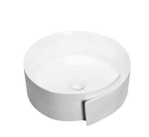 Раковина из сантехнического фарфора Milleau GLACE MU0066-GW 40х50 накладная цвет белый без отверстий под смеситель