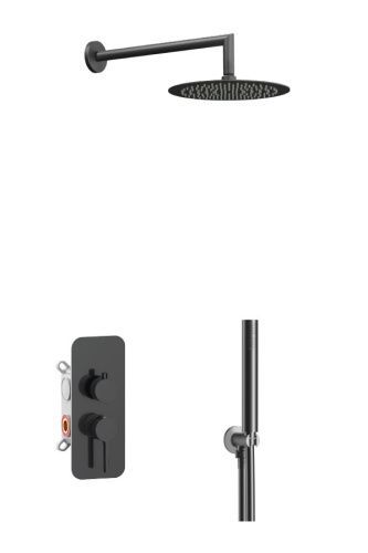 Душевая система AQG Urban Flow 19URFER23612 встраиваемая в стену цвет оружейная сталь