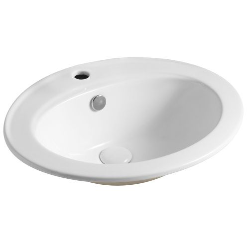 Раковина из сантехнического фаянса Azario AZ-T808 60х50 встраиваемая цвет белый 1 отверстие под смеситель