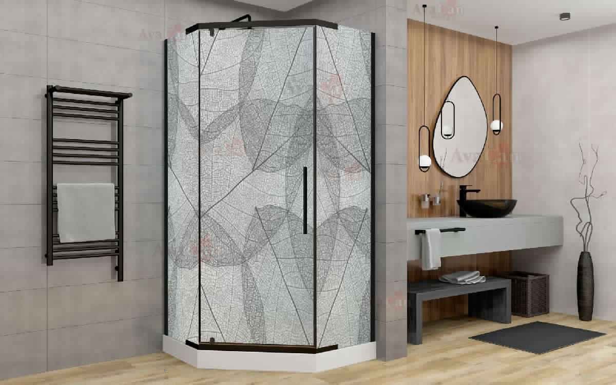 Душевой уголок AvaCan PB90MT 90х90 стекло матовое профиль черный без поддона