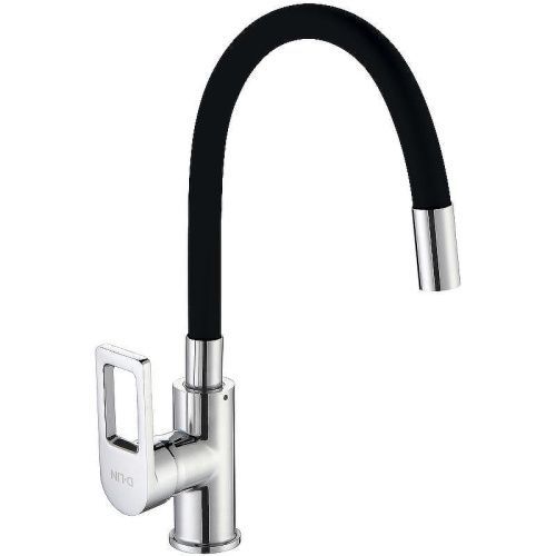 Смеситель для кухни D-Lin D155308-1 на мойку черный/хром