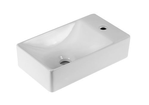 Раковина из сантехнического фарфора Milleau PERL MU1009B-GW 40х20 подвесная цвет белый 1 отверстие под смеситель