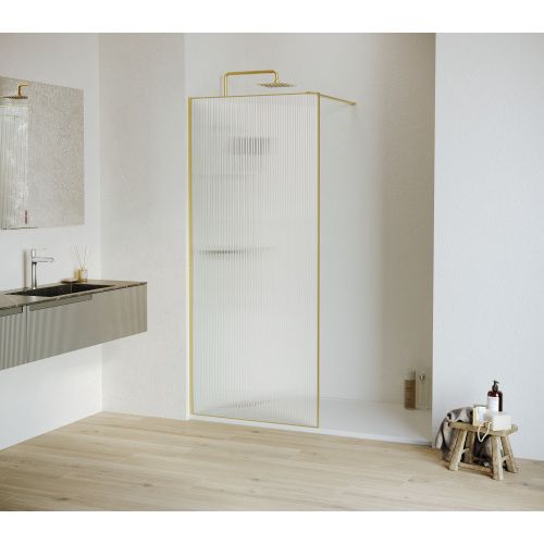 Душевая перегородка RGW Walk In 06100807-156 70х195 стекло рифленое профиль золото