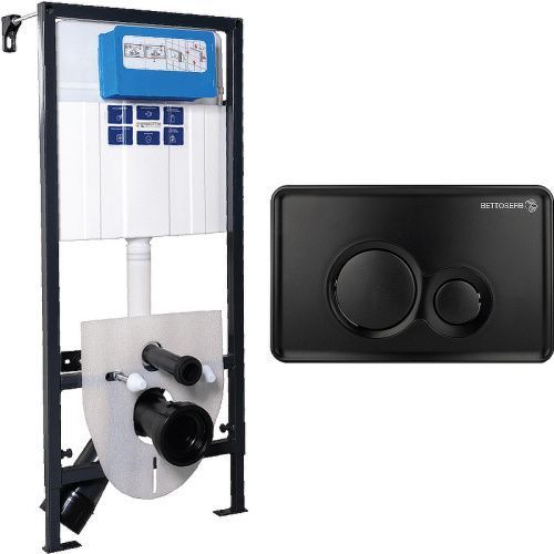 Инсталляция Bettoserb Sava Fix Slim SET40006459 с клавишей смыва TWIN черный матовый