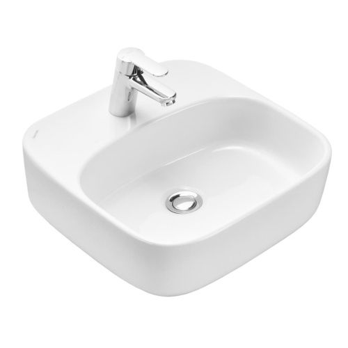 Раковина из сантехнического фарфора Aquaton Одри 1WH501709 40х40 накладная цвет белый