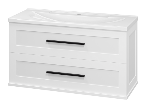 Тумба под раковину Misty Модерн П-Мод09100-011Пр 100х40 подвесная цвет белый