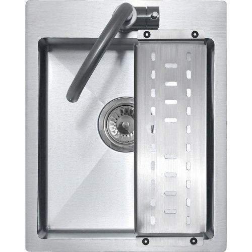 Кухонная мойка Melana ProfLine MLN-R4050H+коландер 40х50 цвет серый поверхность матовая