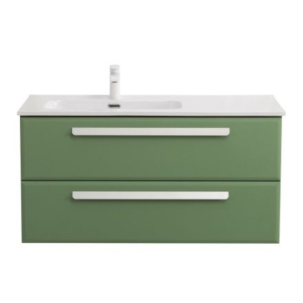 Тумба под раковину Cezares ECO-CER ECO-CER-N-1000-2C-SO-PS-P-L 100х50 подвесная цвет зеленый