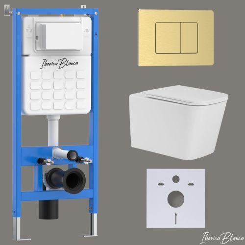 Комплект унитаз с инталляцией и клавишей смыва Iberica Blanca TOLEDO ALTO IB001.TLA.234.1150