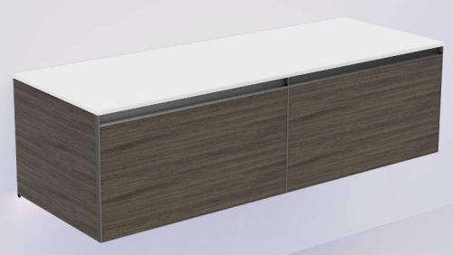 Тумба под раковину Armadi Art Quatro 790-M2-140(70+70)-OA-A+L 140х50 подвесная цвет черный