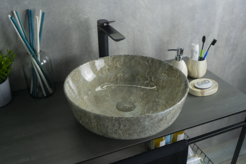 Раковина керамическая Gid Esfera 54438 40х40 накладная цвет многоцветный без отверстий под смеситель