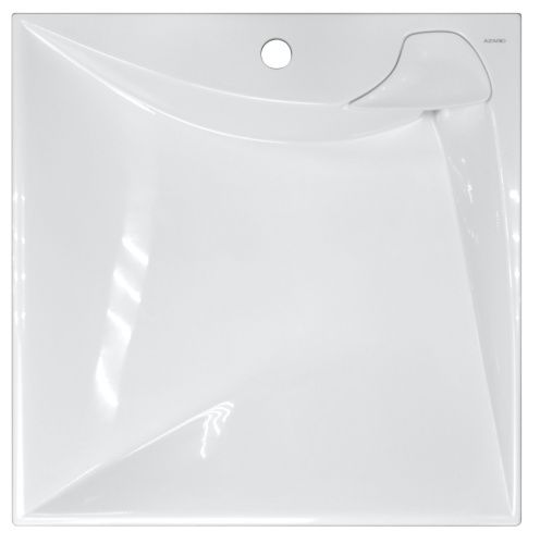 Раковина из искусственного камня Azario Gratsiy CS00078505 60х60 подвесная цвет белый 1 отверстие под смеситель