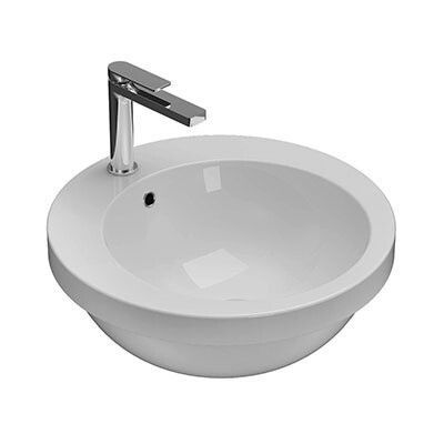 Раковина керамическая Globo Band SAP50BI 50х50 встраиваемая цвет белый 1 отверстие под смеситель