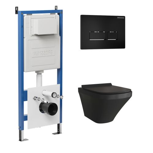 Инсталляция + кнопка смыва + унитаз Grossman Pragma 97.4440BMS.03.210