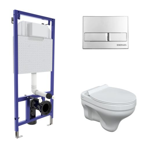Комплект унитаз с инталляцией и клавишей смыва Berges NOVUM 042438