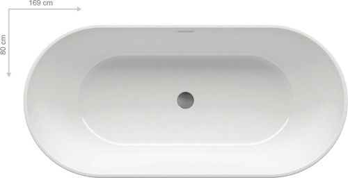 Ванна акриловая Ravak Freedom XC00100020 170х80 отдельностоящая овальная с ножками