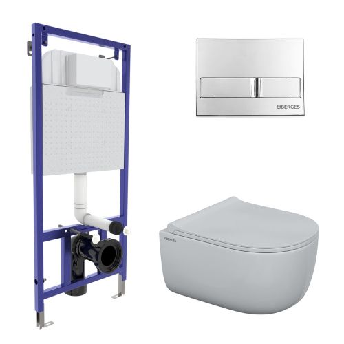 Комплект унитаз с инталляцией и клавишей смыва Berges NOVUM 047213